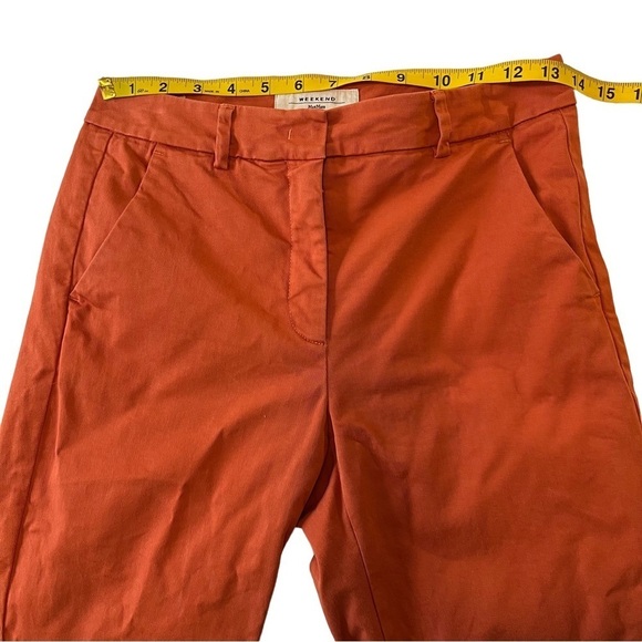 Weekend Max Mara High Waist Stretch Chino Cotton Pants Trousers S 4 - Picture 6 of 13